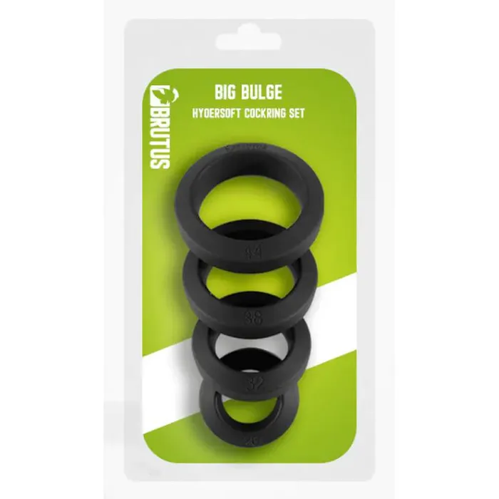 Brutus Male Sex Toys Brutus Big Bulge Silicone Cock Ring 4 Pc Set