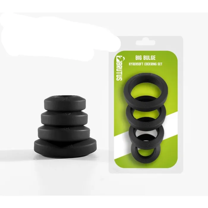 Brutus Male Sex Toys | Brutus Big Bulge Silicone Cock Ring 4 Pc Set
