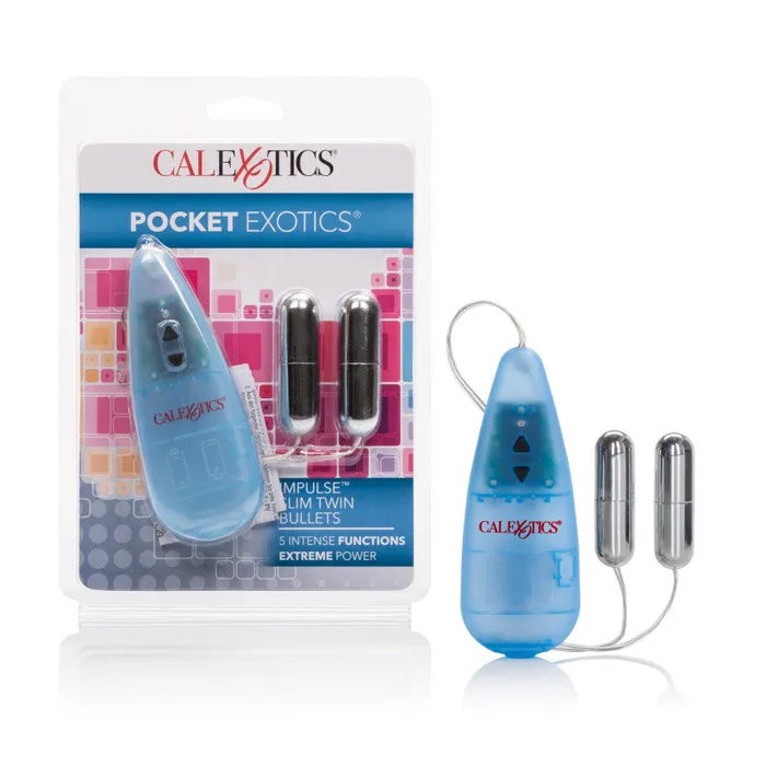 Female Sex Toys CalExotics Impulse Pocket Paks Slim Twin Bullets