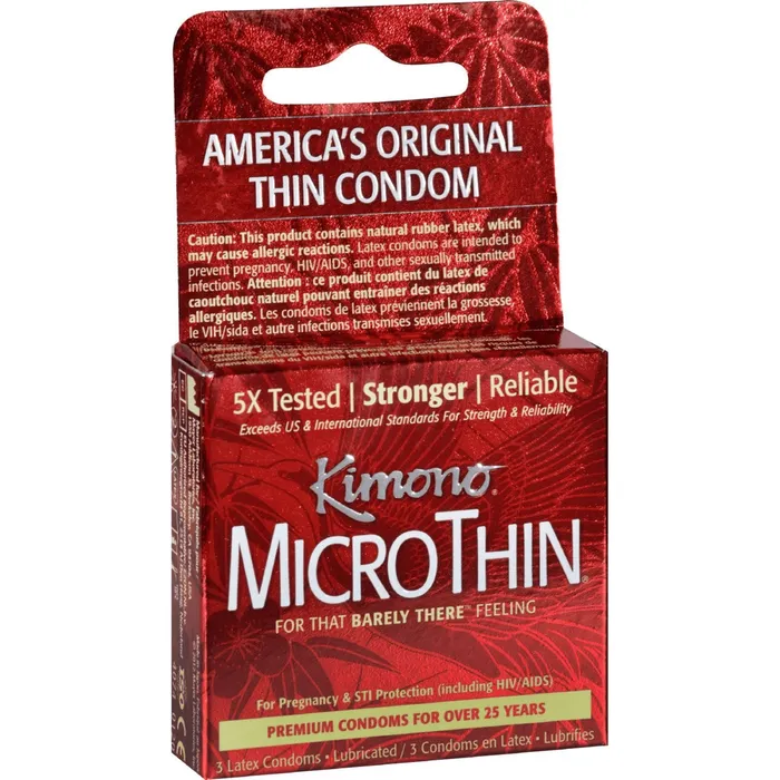 Kimono Microthin Ribbed Plus SensiDots 3 Pack Kimono Condoms Male Sex Toys