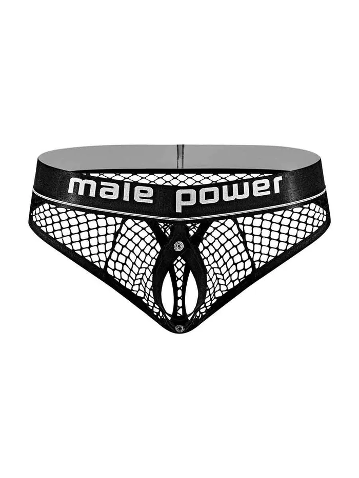 Male Power Male Sex Toys Cock Pit Net Cock Ring Thong L XL Black