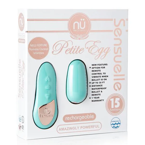 NU Sensuelle Vibrators NU Sensuelle 15Function Remote Control USB Rechargeable Petite Egg Blue