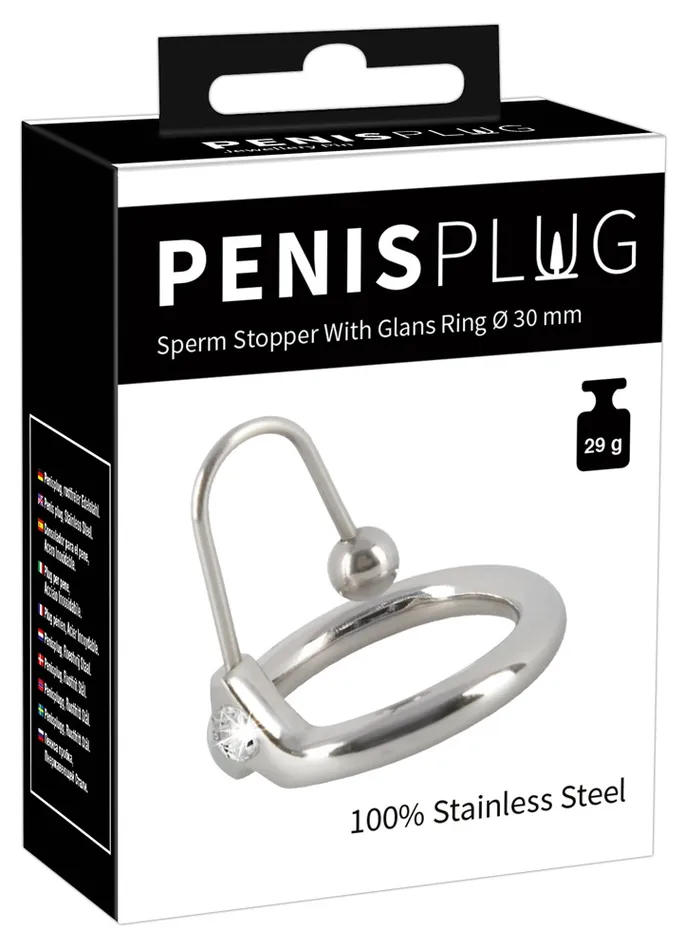 Orion Male Sex Toys PenisPlug Sperm Stopper with Glans Ring