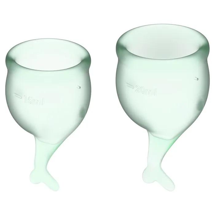 Satisfyer Male Sex Toys Feel Secure Menstrual Cup Light Green 2pcs