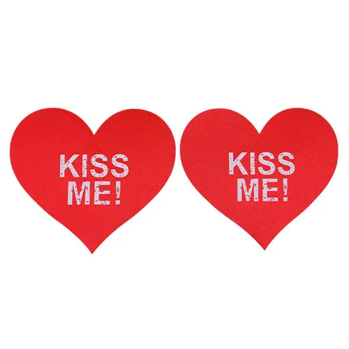 Vibrators Red KISS ME Satin Heart Pasties Perfectly Incorrect