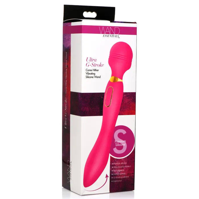 Wand Essentials Female Sex Toys | Ultra G-Stroke Come Hither Vibrating Silicone Wand