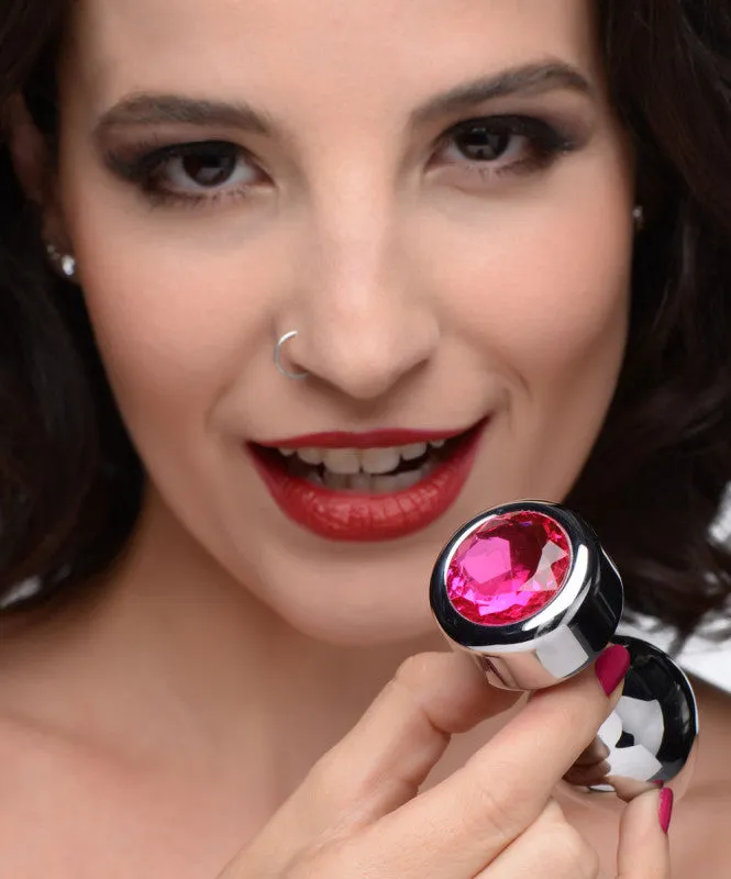 XR Brands Booty Sparks Male Sex Toys Hot Pink Gem Weighted Anal Plug Medium XR Brands Booty Sparks Male Sex Toys Hot Pink Gem Weighted Anal Plug Medium