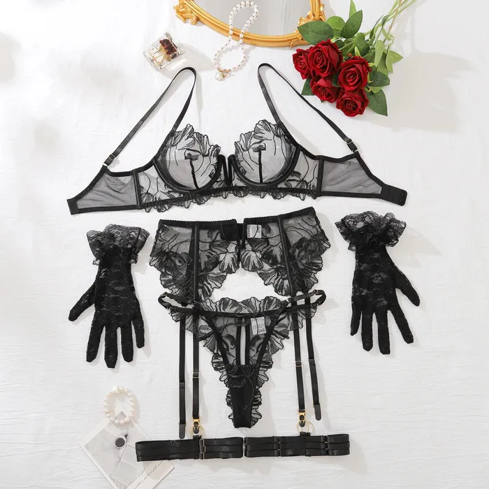 Female Sex Toys | Pik A Pleasure Luxury Garter Lace with Gloves