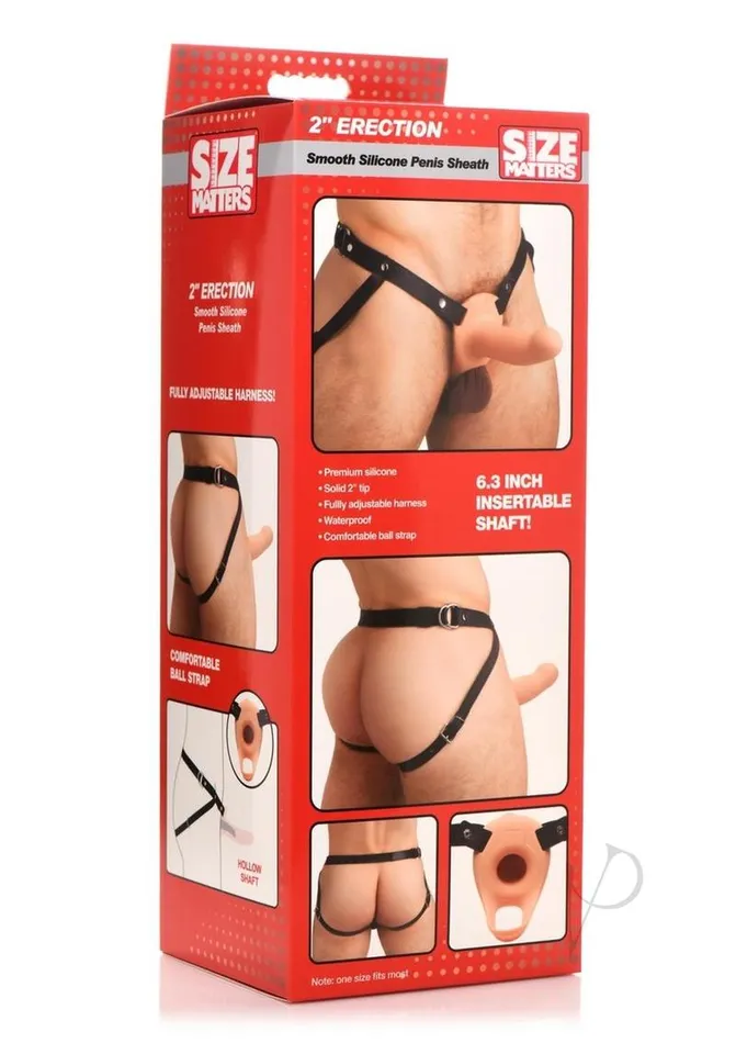 Size Matters 2 Erection Smooth Silicone Penis Sheath | Size Matters Male Sex Toys