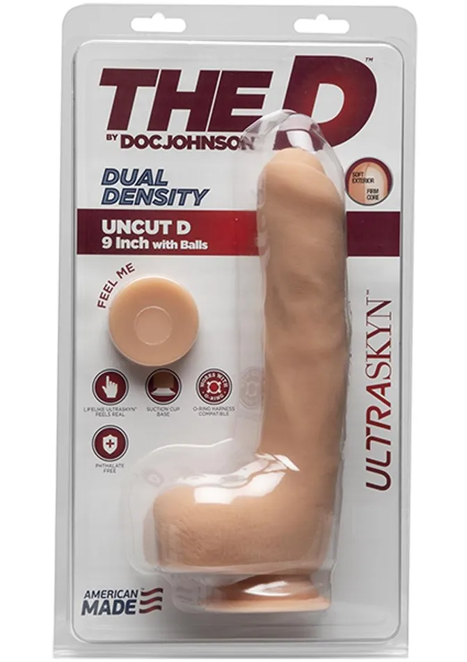 The D Uncut D Ultraskyn Dildo with Balls | The D Female Sex Toys